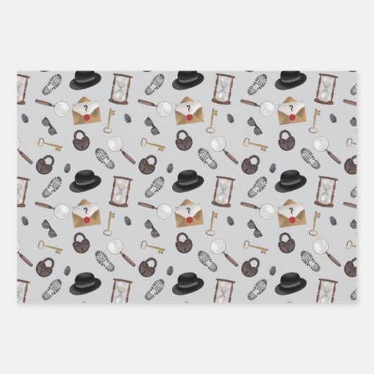 Mystery Kids Secret Agent Spy Deteme Theme Geschenkpapier Set (Vorderseite)