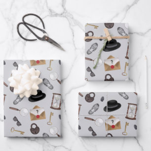 Mystery Kids Secret Agent Spy Deteme Theme Geschenkpapier Set