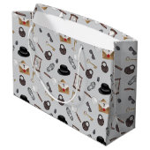 Mystery Kids Secret Agent Spy Deteme Theme Große Geschenktüte (Rückseite Schrägansicht)