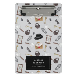 Mystery Kids Secret Agent Spy Deteme Theme Mini Klemmbrett