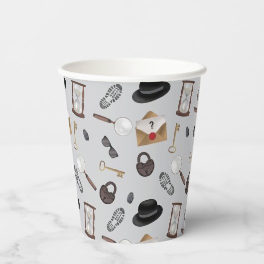 Mystery Kids Secret Agent Spy Deteme Theme Pappbecher (Rückseite)