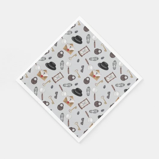 Mystery Kids Secret Agent Spy Deteme Theme Serviette (Ecke)