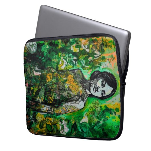 Mystery Lady Laptopschutzhülle (Vorderseite Links)