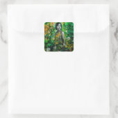 Mystery Lady Quadratischer Aufkleber (Tasche)