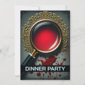 Mystery Lupe Glas Hinweise zum Abendessen Party Einladung (Vorderseite)