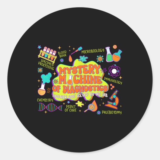 Mystery Machine of Labrador Week 2025 Diagnostics Runder Aufkleber (Vorderseite)