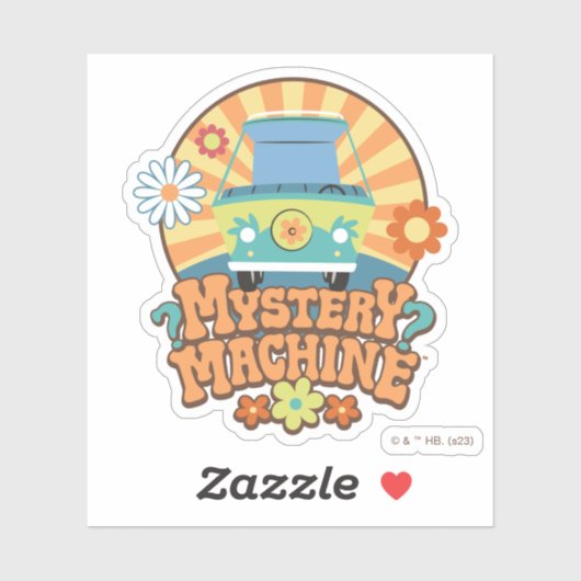 Mystery Machine Van Floral Graphic Aufkleber (Blatt)