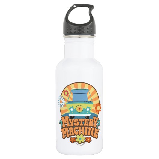 Mystery Machine Van Floral Graphic Edelstahlflasche (Vorderseite)