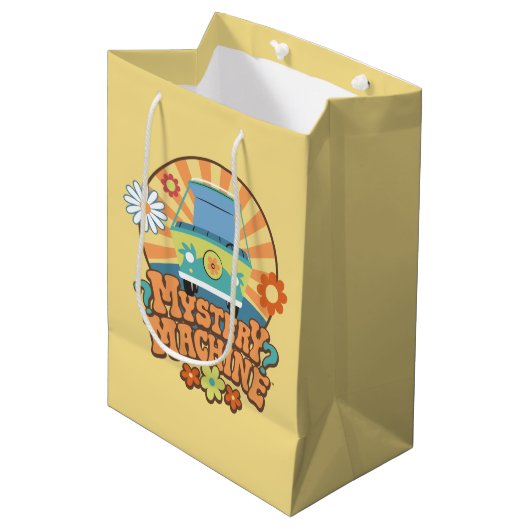 Mystery Machine Van Floral Graphic Mittlere Geschenktüte (Vorderseite Schrägansicht)