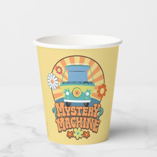Mystery Machine Van Floral Graphic Pappbecher (Vorderseite)