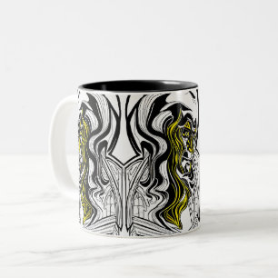 Mystery-Man-Gesicht Zweifarbige Tasse