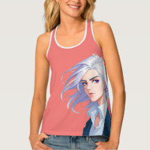 Mystery Man Japanese Anime Art Women's Tank Top