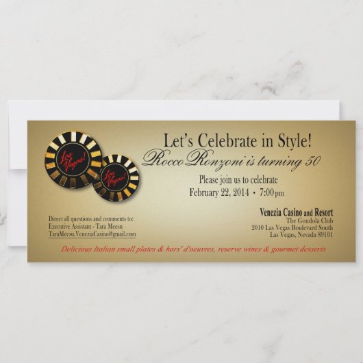 Mystery METALLIC ICE Las Vegas Deluxe FZ Einladung (Rückseite)