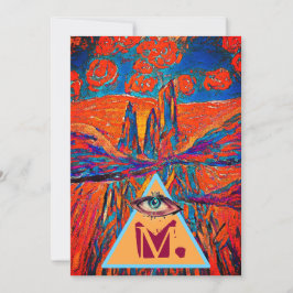 Mystery Mount Monogram und Rose im Himmel Feiertagskarte