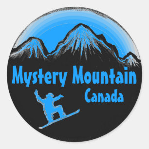 Mystery Mountain Canada Blue Snowboard Aufkleber