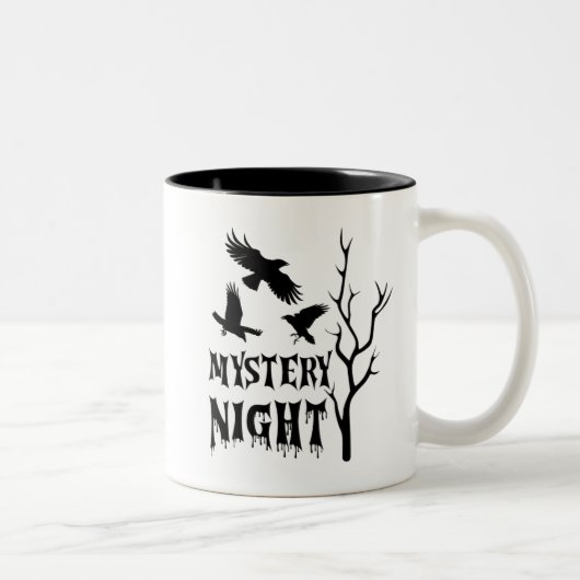 Mystery Night Gothic Crow Coffee Mug Zweifarbige Tasse (Rechts)