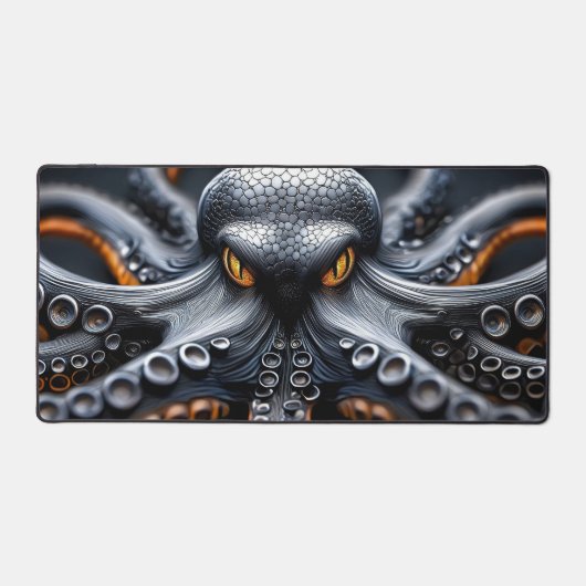 Mystery Octopus Black Orange Abstrakt Marine Life Schreibtischunterlage (Vorderseite)