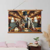 Mystery on Midnight Express - Noir Detective Wandteppich Mit Holzrahmen (Schlafzimmer)