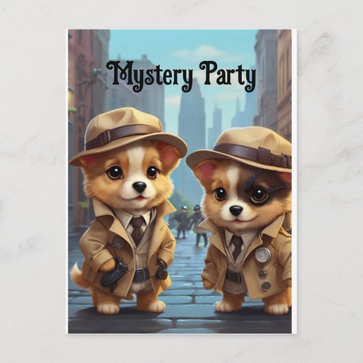 Mystery Party Pups Postkarte (Vorderseite)