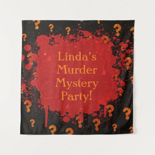 Mystery Party Tapestory: rot und schwarz Wandteppich (Vorderseite)