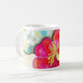 Mystery Pink Blume Watercolor Kaffeetasse (Vorderseite Links)