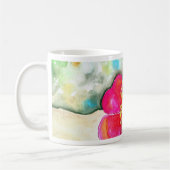 Mystery Pink Blume Watercolor Kaffeetasse (Links)