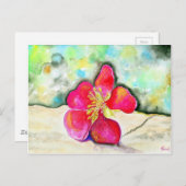 Mystery Pink Blume Watercolor Postkarte (Vorne/Hinten)