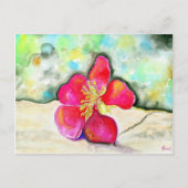 Mystery Pink Blume Watercolor Postkarte (Vorderseite)