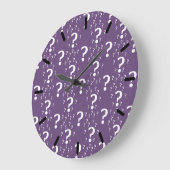 Mystery question mark riddle puzzle purple große wanduhr (Winkel)