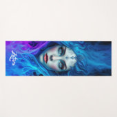Mystery Woman Emerging from Blue & Purple Flames Yogamatte (Vorderseite (Horizontal))