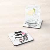 Mysteryous Lady Beverage Coaster Red Lips Getränkeuntersetzer (Rechte Seite)