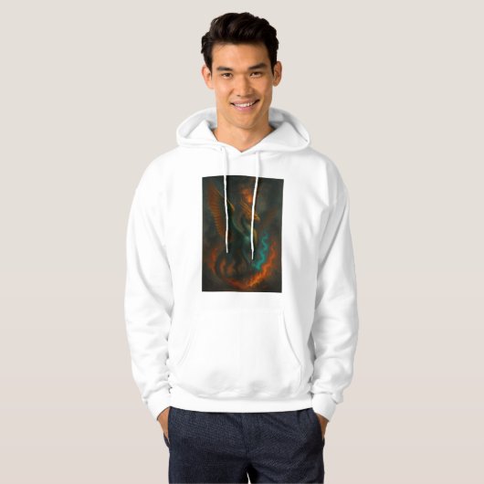 MySthical Fire Phoenix Beast – Epic Fantasy Art  Hoodie (Vorne ganz)