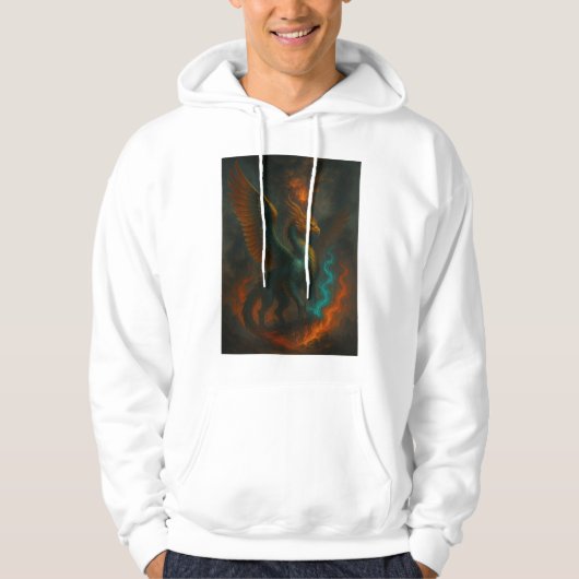 MySthical Fire Phoenix Beast – Epic Fantasy Art Hoodie (Vorderseite)