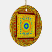 Mystic African Eye Wall Art: Ein Cyan-Blick Keramik Ornament (Rechts)