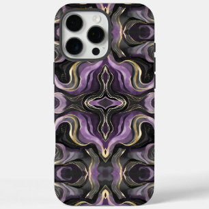 Mystic Amethyst Marble Dunkles Fluid Gold Design iPhone 16 Pro Max Hülle
