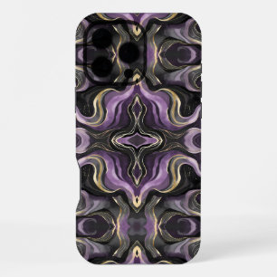 Mystic Amethyst Marble Dunkles Fluid Gold Design iPhone 16 Pro Max Hülle