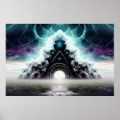 Mystic Ancient Eerie Ghost World Cloudy River Poster (Vorne)