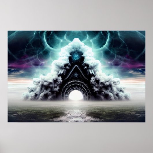 Mystic Ancient Eerie Ghost World Cloudy River Poster (Vorne)