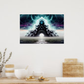 Mystic Ancient Eerie Ghost World Cloudy River Poster (Küche)