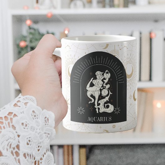 Mystic Aquarius Zodiac Stars Horoscope Kaffeetasse
