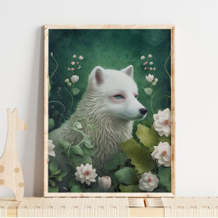 Mystic Arctic Fox Wall Art verzaubertes Woodland Poster