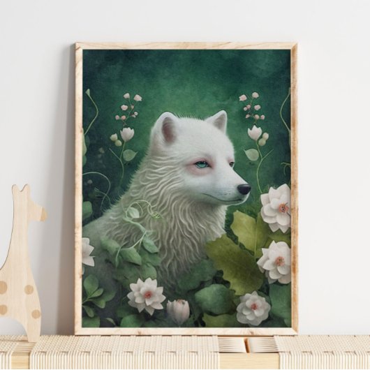 Mystic Arctic Fox Wall Art | verzaubertes Woodland Poster
