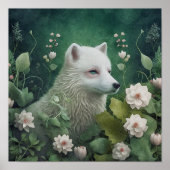 Mystic Arctic Fox Wall Art | verzaubertes Woodland Poster (Vorne)