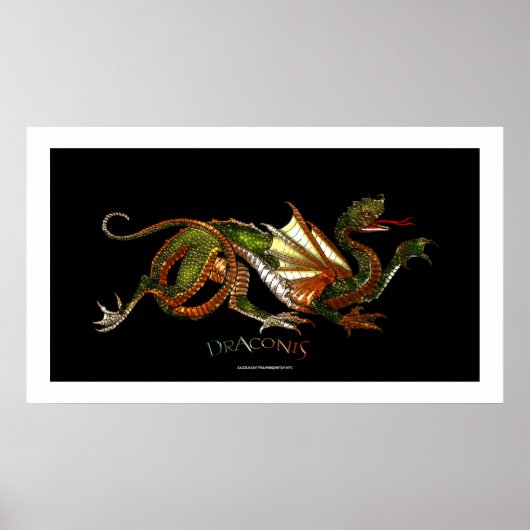 Mystic Asian Dragon Fantasy Art Poster (Vorne)
