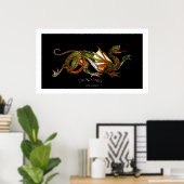 Mystic Asian Dragon Fantasy Art Poster (Heimbüro)