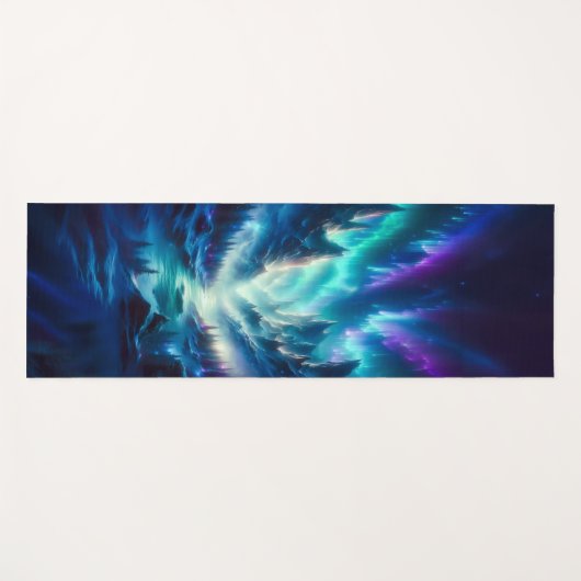 Mystic Aurora Mountain Yoga Mat – Fantasy Landscap Yogamatte (Vorderseite (Horizontal))