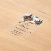 Mystic Autumn Calligraphy Wedding Invitation Acryleinladungen (Ablage )