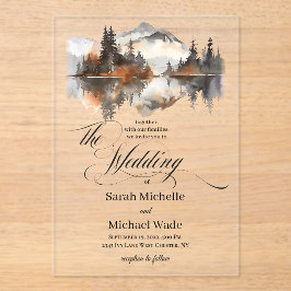 Mystic Autumn Calligraphy Wedding Invitation Acryleinladungen