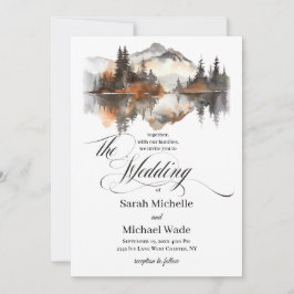 Mystic Autumn Calligraphy Wedding Invitation Einladung