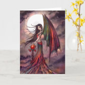 Mystic Autumn Vampire Gothic Fairy Halloween Art Karte (Gelbe Blume)